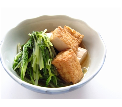 厚揚げと水菜のだし煮