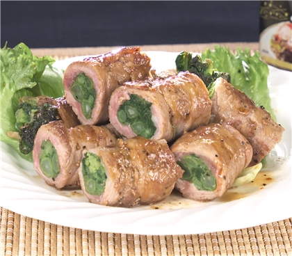 菜の花の肉巻き